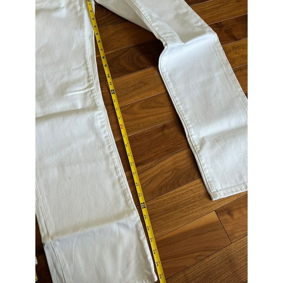 New Guess White Jeans Mens Slim Straight Del Mar Fit Size 33 100% Cotton Flaw* - Picture 10 of 12